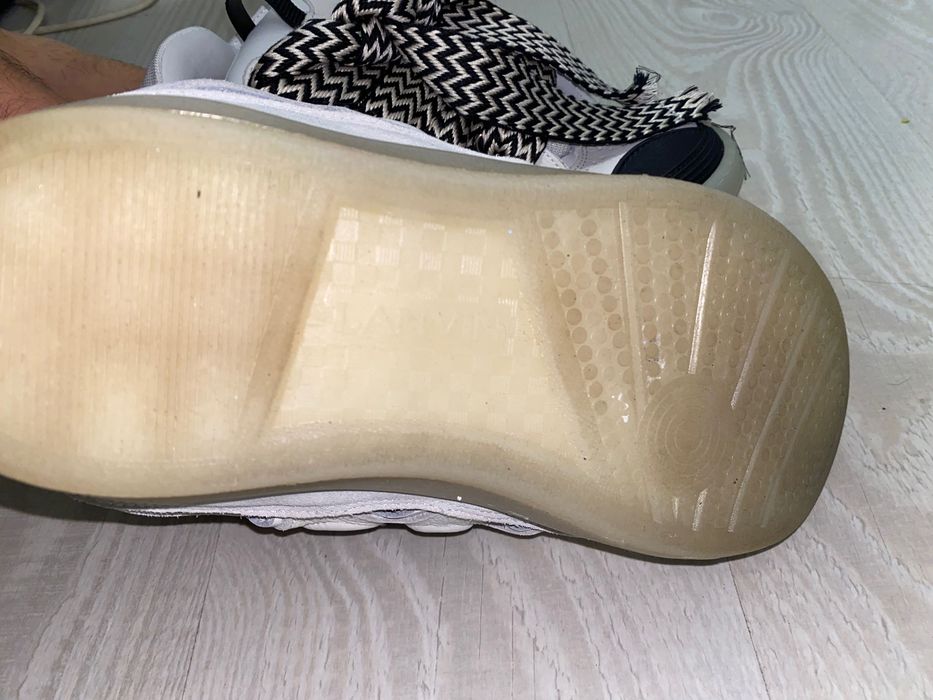 Lanvin Curb leather sneakers white and black