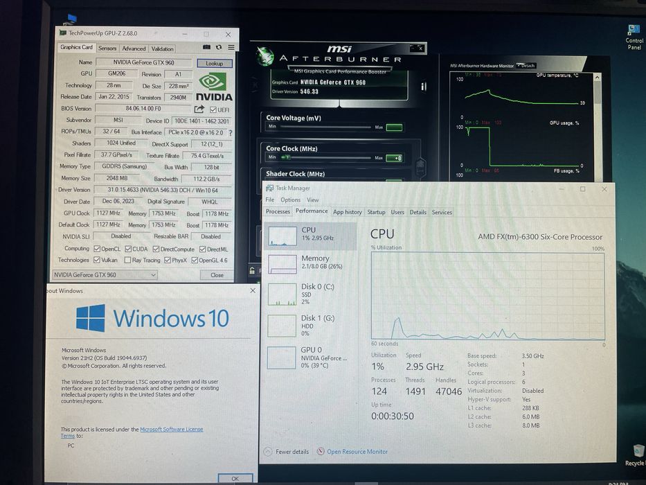 Компютър за лек гейминг | GTX 960 | FX-6300 | 180GB SSD + 1TB HDD
