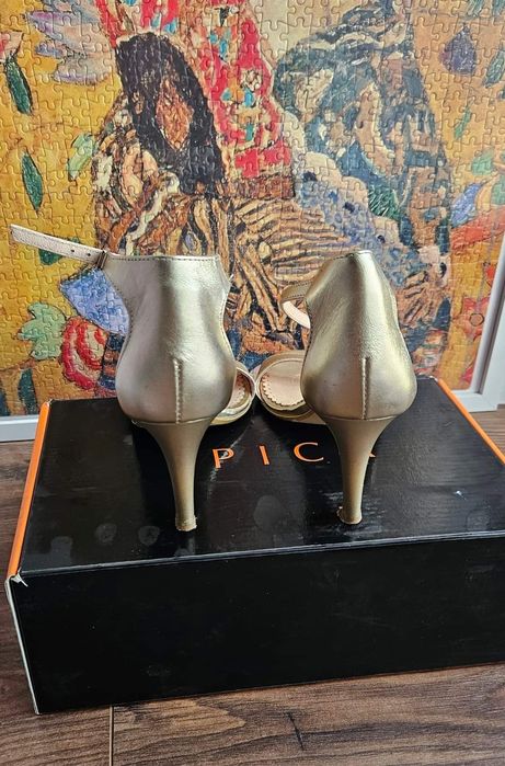 Sandale aurii piele naturala