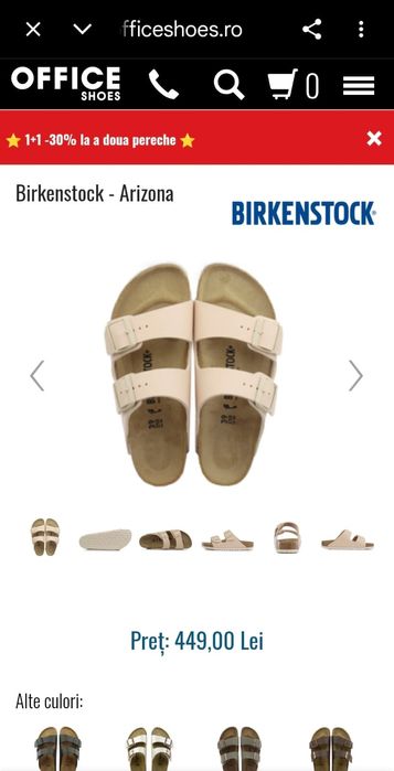 Sandale saboti unisex Birkenstock Arizona marimea 42