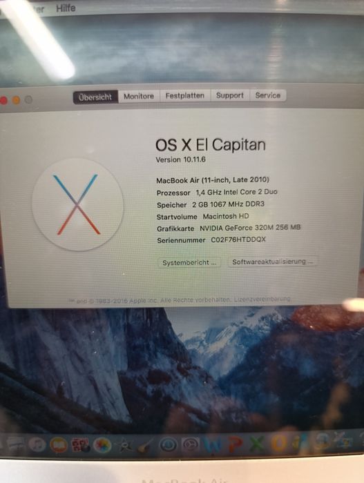 Macbook air a1370 de colecție display 11 inch dual  core