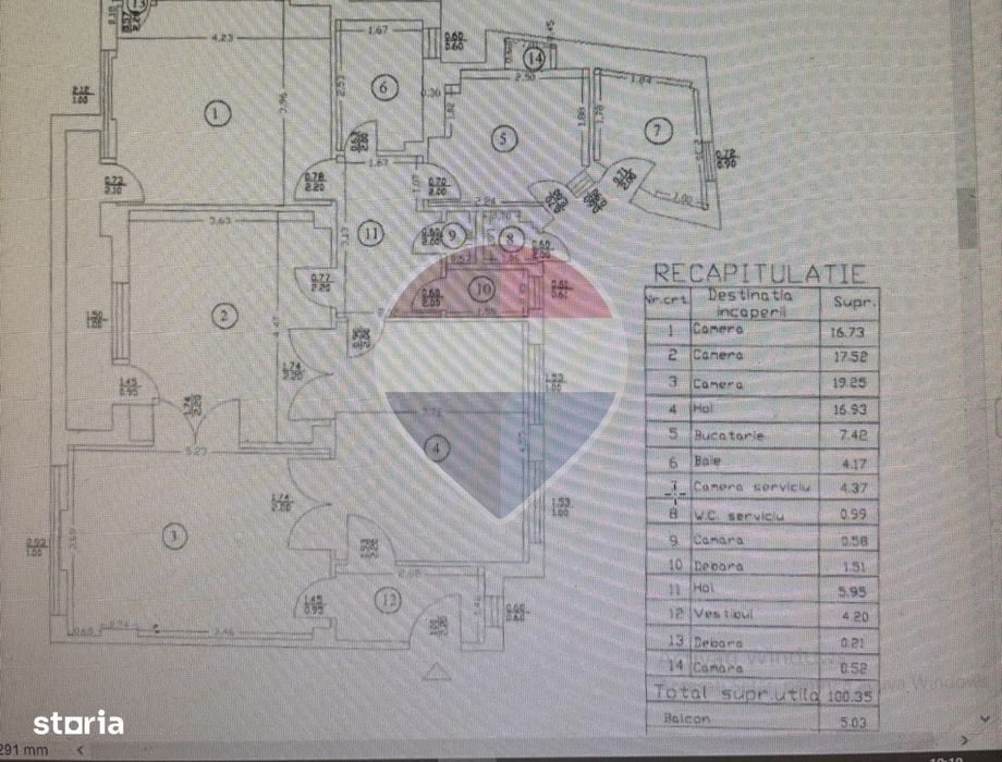Apartament 3 camere Rond Piata Romana 105 mp utili