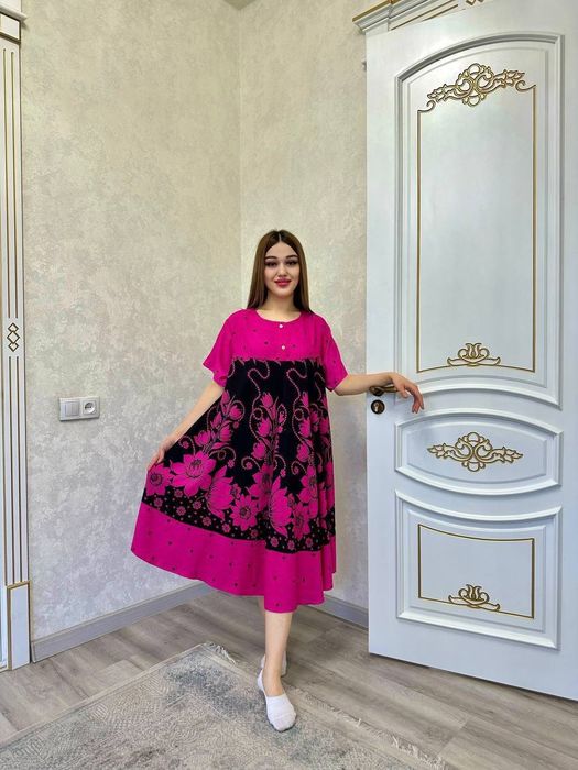 Штапельные платья Индонезии Разлетайка