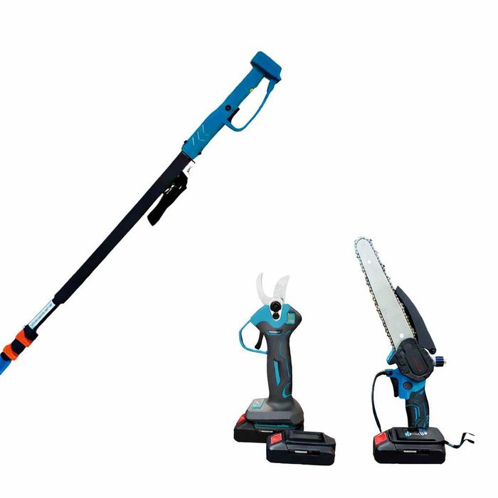 Профисионална лозарска ножица с трион 3в1 + Прът - комплект 2 батерии