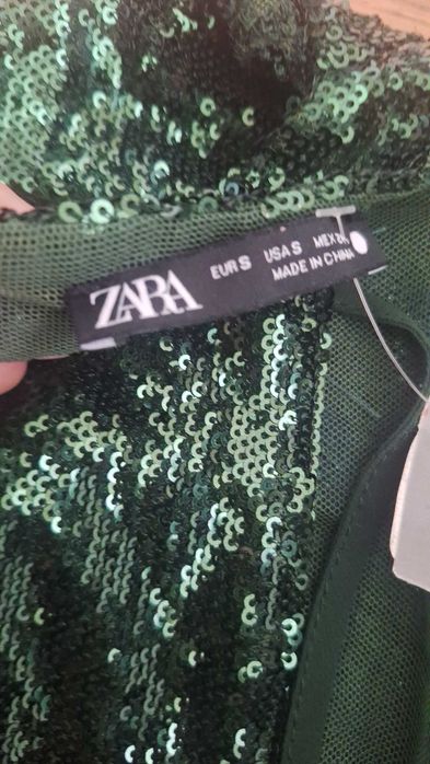 Rochie verde cu paiete marimea S