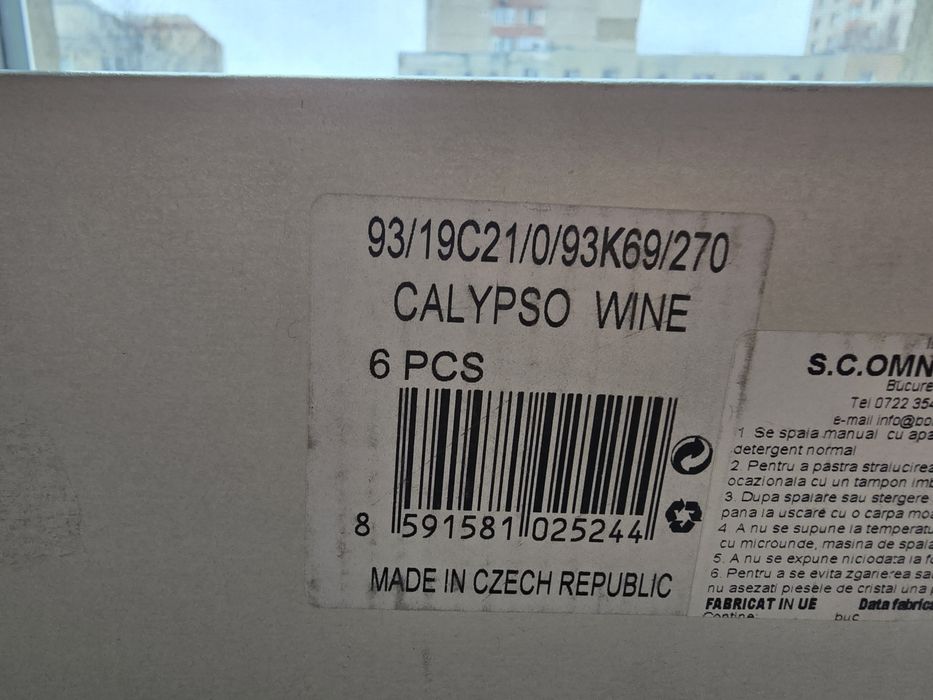 Set 6 pahare Bohemia Crystal Calypso Wine 270ml