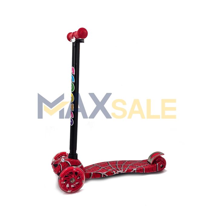 Детска тротинетка триколка Спайдърмен с 3 светещи колела колело