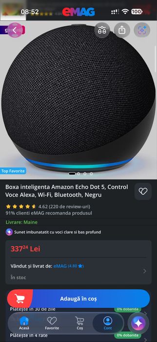 Amazon Echo Dot 5 – impecabil, aproape nou