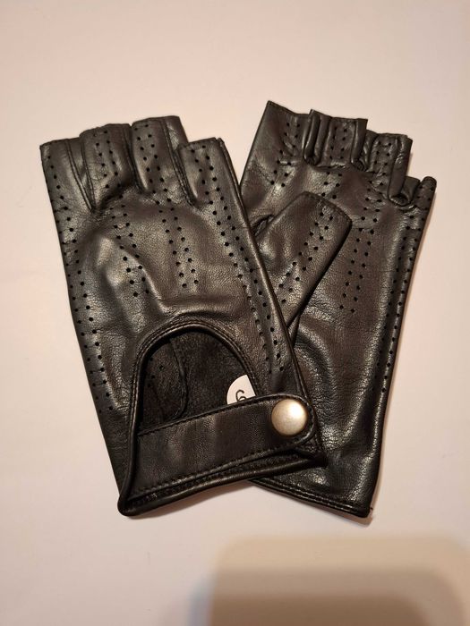 Manusi piele naturala, model degete decupatee