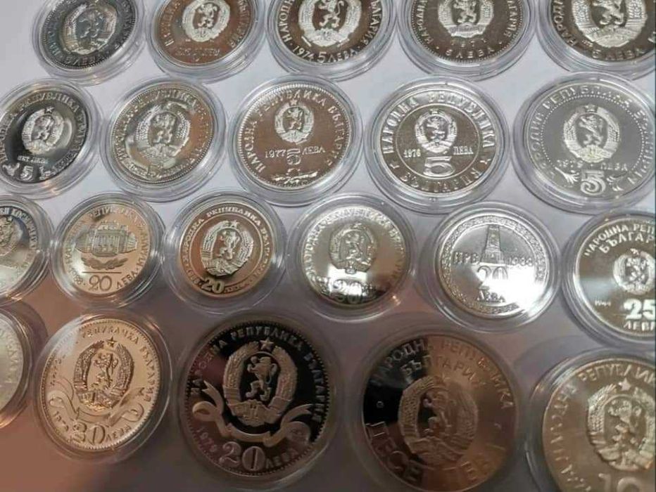 колекция български сребърни юбилейни монети БНБ
