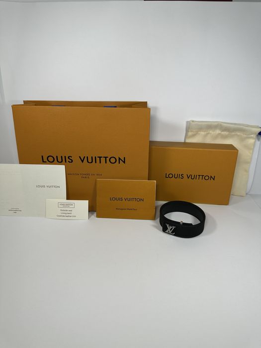 Louis Vuitton Brățară LV Neagră + Set Complet (Cutie, Săculeț, Pungă)