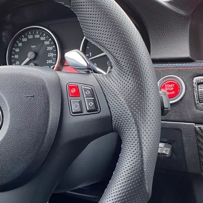 Set Butoane Start Stop Buton Volan M BMW E90 E91 E92 E93 set Rosu