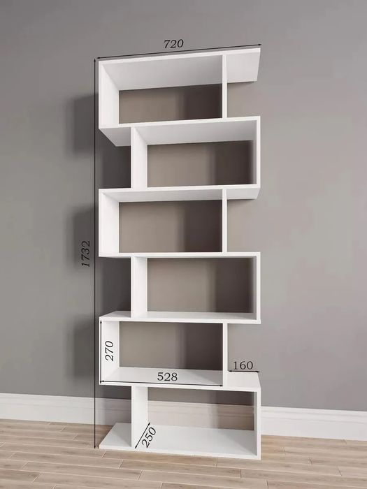 Стеллаж для книг Warehouse ЛДСП декоративный и современный, Полка, угл