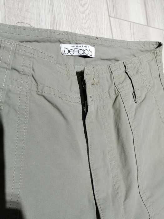 Женские широкие  брюки цвет хаки, от дефакто