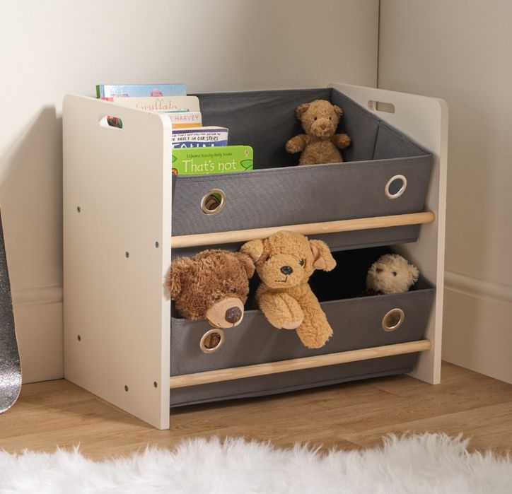 Етажерка MDF с два текстилни Рафта, 55x35x50cm