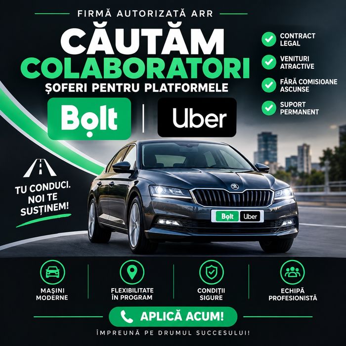 Colaborare Flota Uber Bolt Ridesharing