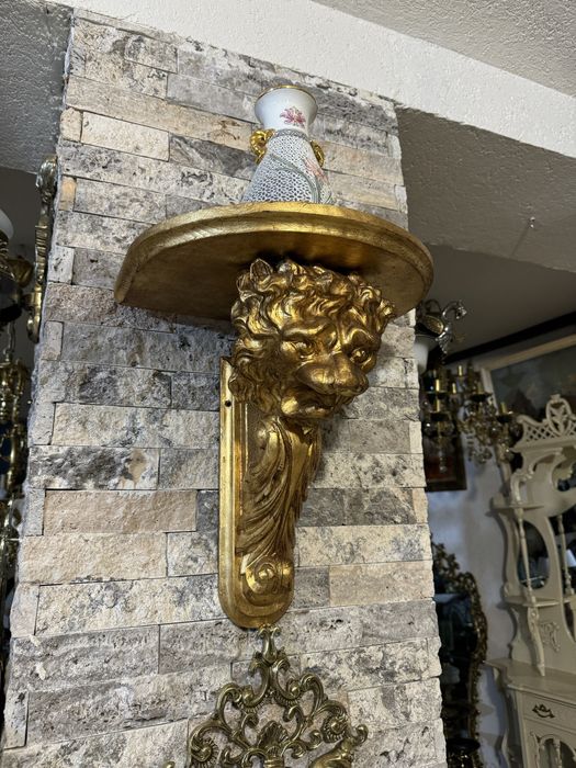 Set console baroque- lemn masiv- foita- restaurate