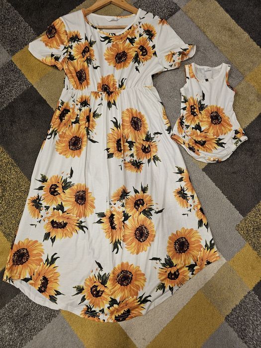 Set rochii mamă L - fiică ( 6-9 luni)