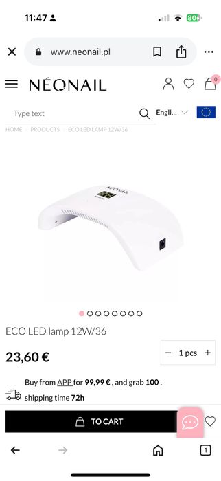 NEONAIL LED лампа за гел маникюр 12 W/36