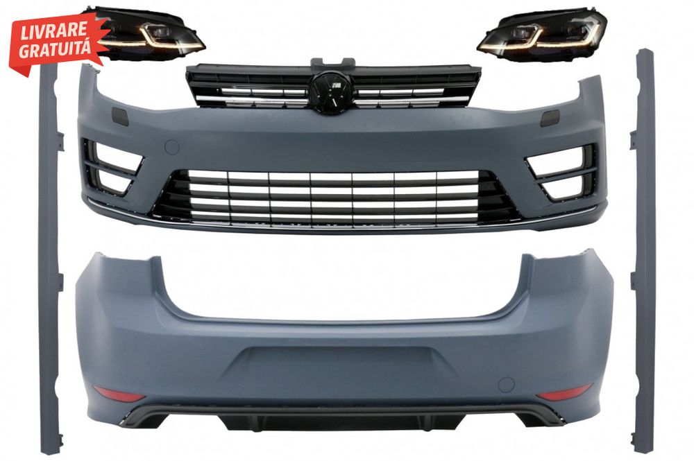 Pachet Exterior cu Faruri G7.5 Look LED Semnal Dinamic VW Golf 7 VII (