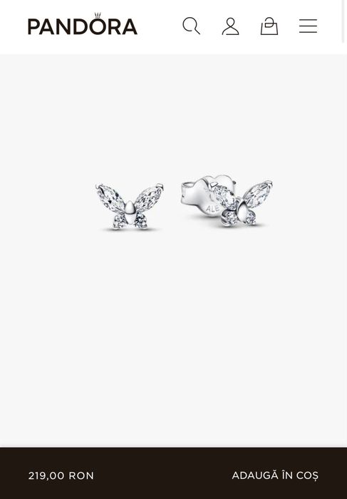 Set Pandora fluturi argintiu