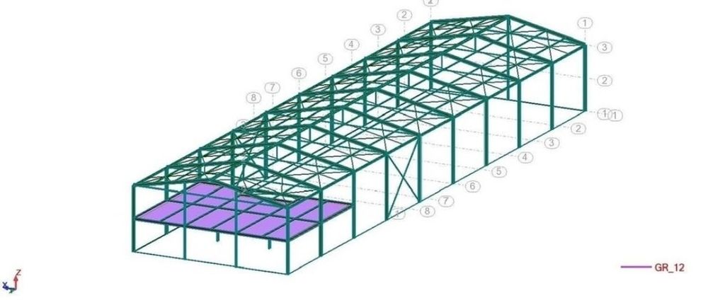 Vand hala metalică 15x32h5m