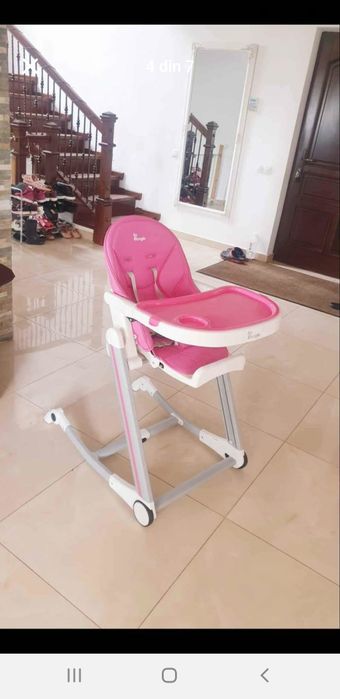 Scaun de masa copii Bo Jungle cu sistem de leganare 7 trepte , cu pozi