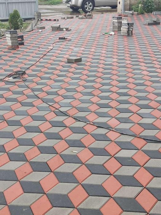 Укладка бурсчатка, Укладка плитки.