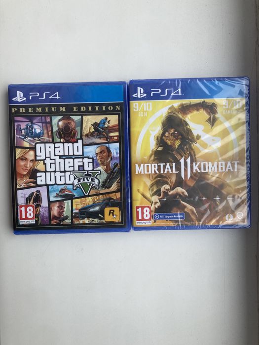 Диски с играми на PS4 (MK11, GTA5)