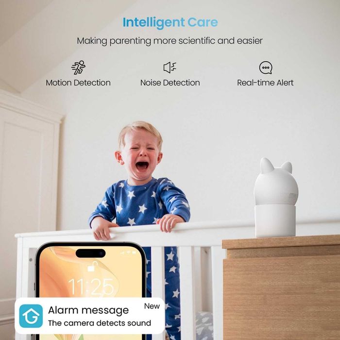 Чисто нов AI бебефон ieGeek Baby 4 1080p – 4.3", App и AI проследяване