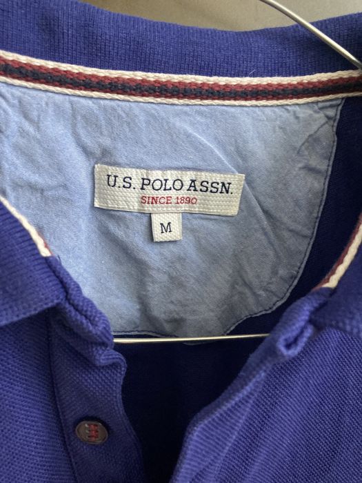 U.S.Polo синя фланелка с яка