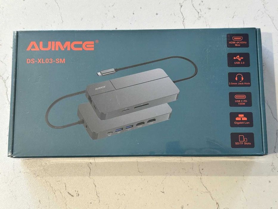 AUIMCE Докинг станция 2х HDMI и USB C порт, до 4K/60Hz, MacOS/Windows