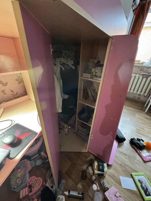 Детский гарнитур кровать шкаф