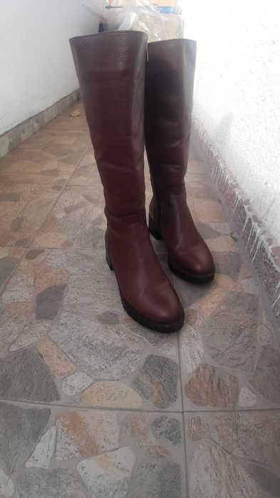 Дамски ботуши естествена кожа, нови, 37-ми номер, на Пещера