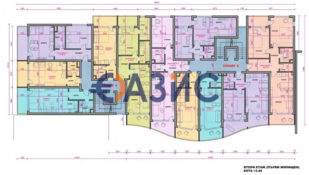 Студия в новострояща се сграда на първа линия с гледка море в Поморие,