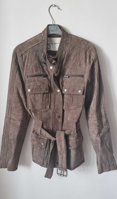 Geaca / Jacheta de dama  ZARA de piele intoarsa naturala