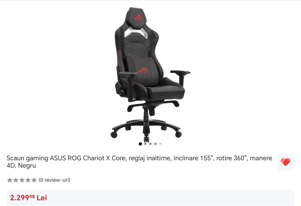 Scaun gaming ASUS ROG Chariot X Core