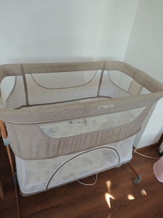 Pat bebe pliabil momi + saltea cocos+ 2 cearceafuri