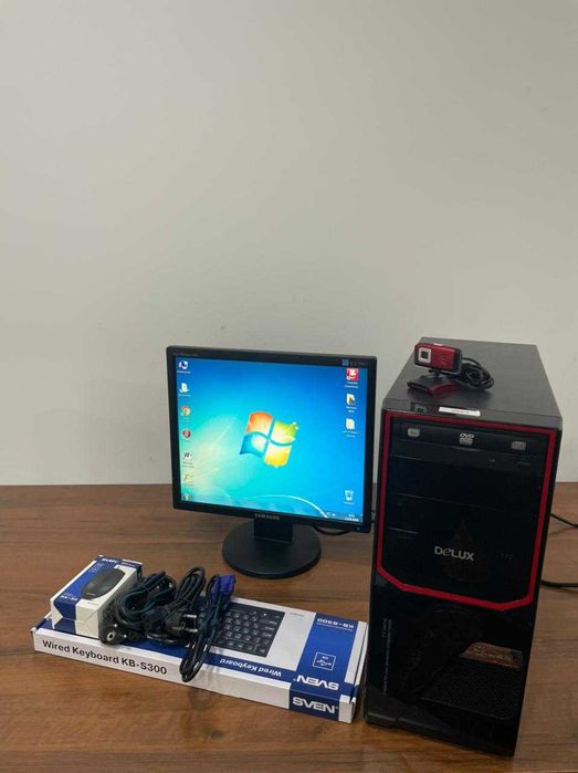 Компьютер для дома и офиса. Камера, беспр. мышь. Монитор 19". HDD 500