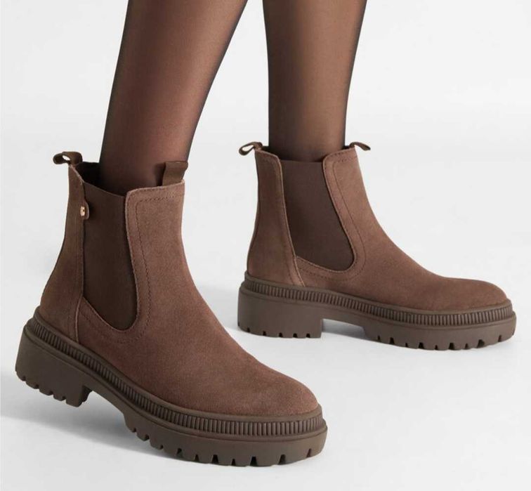 Дамски боти естествен велур