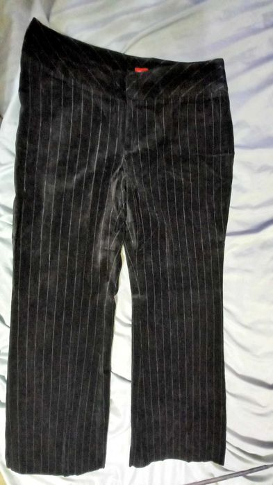Pantaloni Espirit catifea negri cu dungi fine, moderni, UK , 38-40