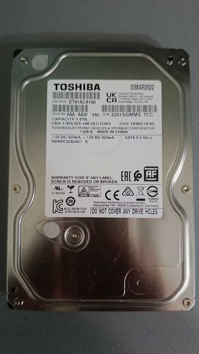 Жесткий диск 1TB Seagate/Toshiba SATA 3.5