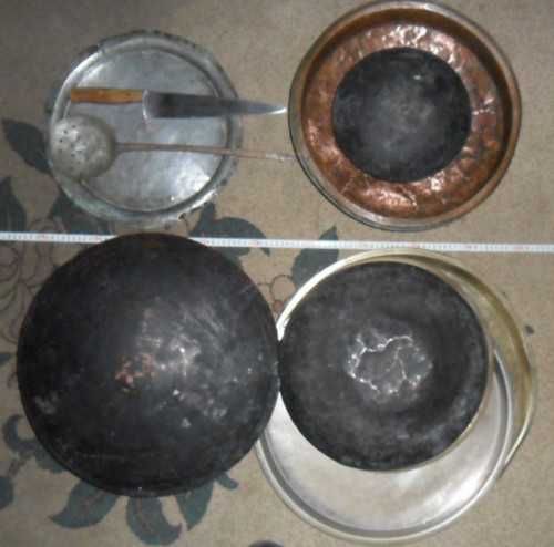 Старинный медный комплект 15 предметов для плова