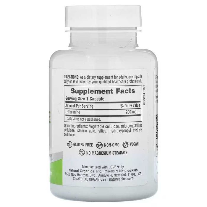NaturesPlus Pro L-Theanine Pro L-теанин 200 мг l teanin