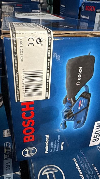 Bosch GBS 750 Professional Șlefuitor cu bandă Negru, Albastru 850 W, sigilat