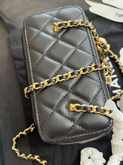 Poseta Chanel Vanity 17cm - full box/premium/alb/negru