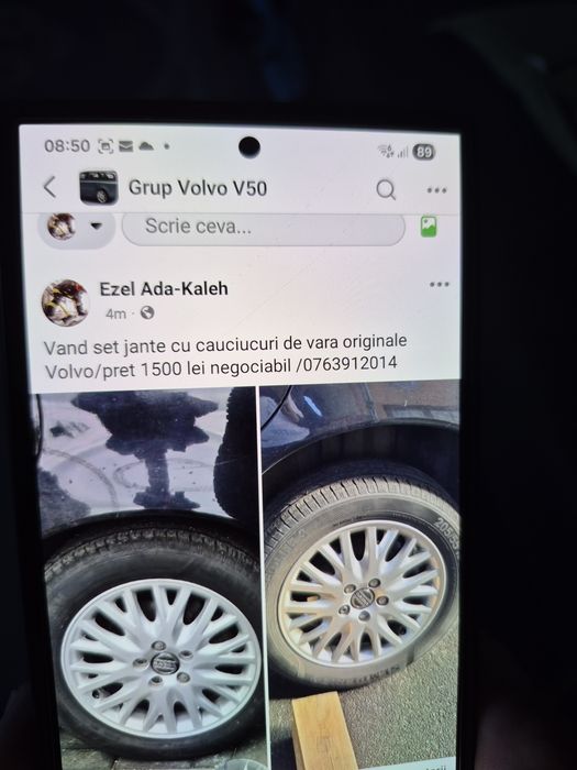 Vand set 4 cauciucuri de vara  cu jante de aliaj originale VOLVO