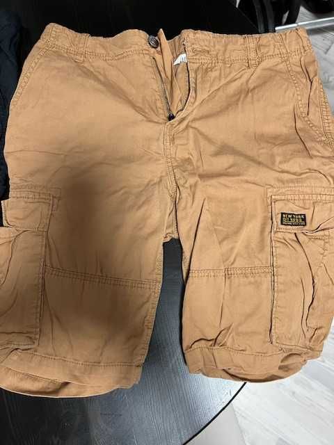 Set 2 pantaloni 3/4 maro,albastri, cargo, H&M, 146 cm, 10-11 ani