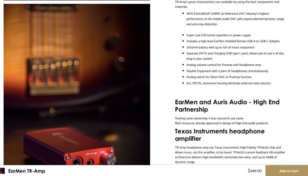 Amplificator Casti DAC EarMan TR-Amp