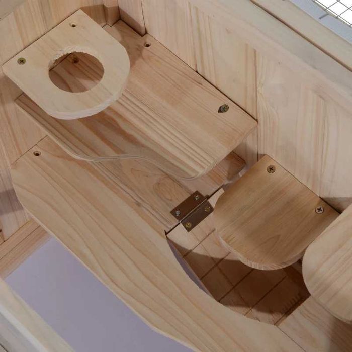 Дървена клетка за хамстери PawHut, 2 нива, 60 x 35 x 42 см, клетка за гризачи